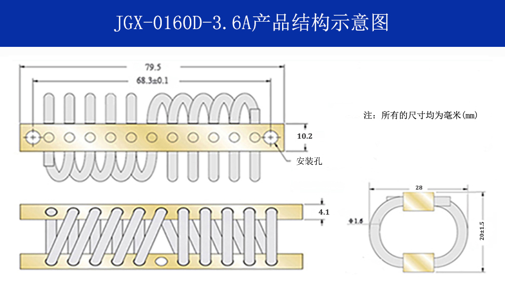 JGX-0160D-3.6A多應用鋼絲繩隔振器結(jié)構(gòu)